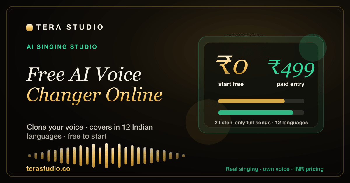 Free AI Voice Changer Online (for Singing & Covers, 2026) — Tera Studio