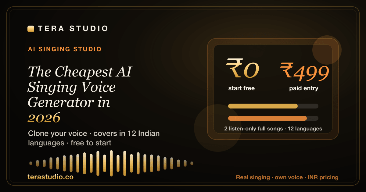 The Cheapest AI Singing Voice Generator in 2026 (That Actually Sounds Good) — Tera Studio