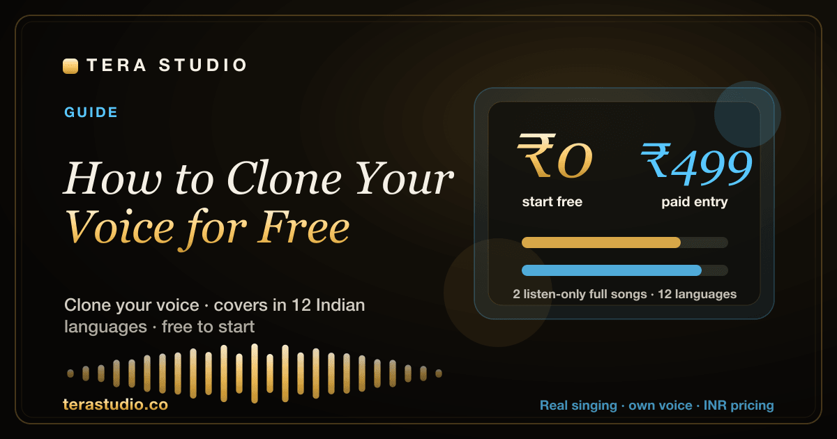 How to Clone Your Voice for Free (2026 Step-by-Step) — Tera Studio