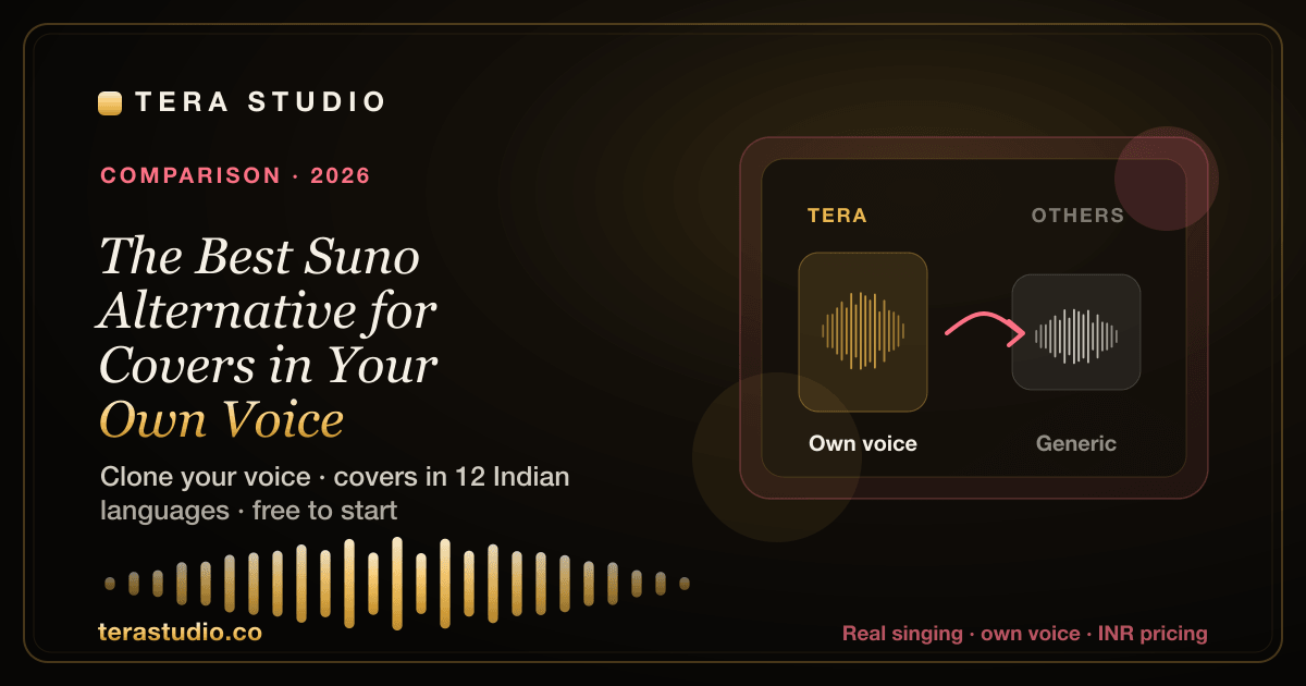 The Best Suno Alternative for Covers in Your Own Voice (2026) — Tera Studio